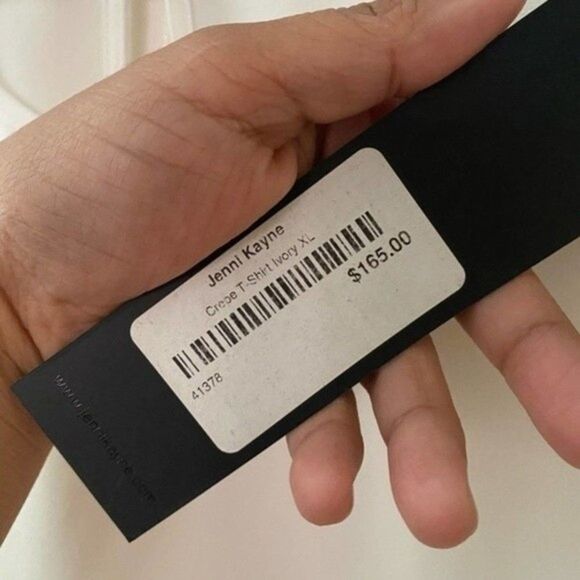 Jenni Kayne Crepe T-shirt Blouse Ivory - Picture 3 of 7